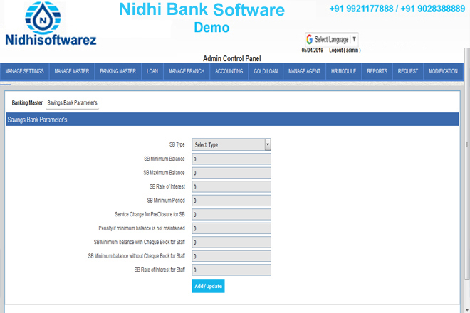 nidhi bank software